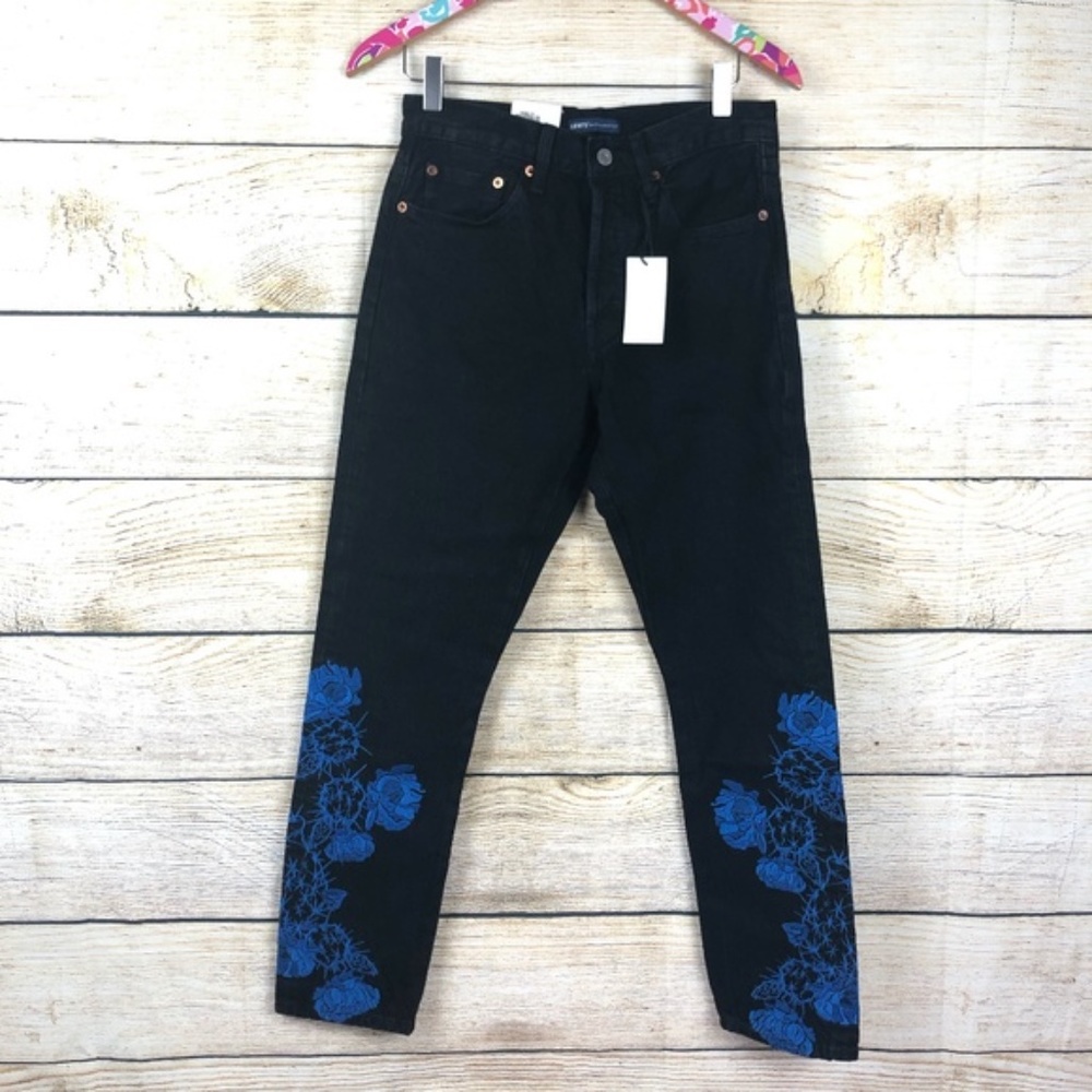 NWT Levi's 501 embroidered skinny jeans - Picture 2 of 7